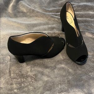 Elegant Black Peep-Toe Heels